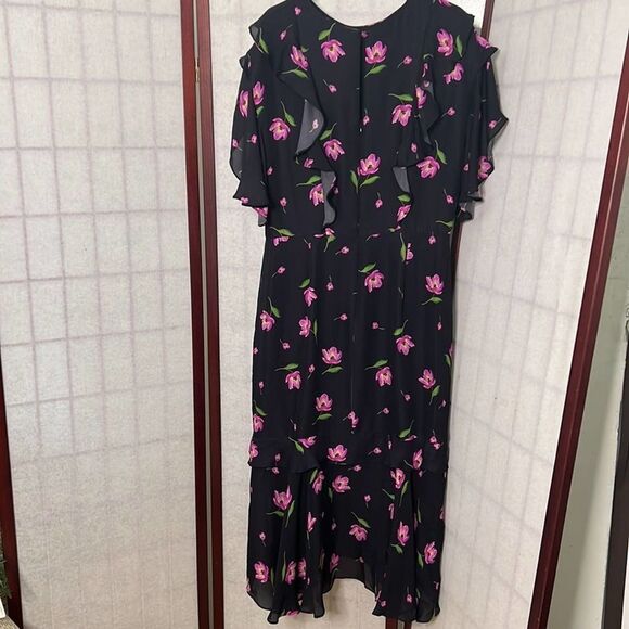 MILLY GIA DRESS IN BLACK & PINK SIZE 10 - Picture 5 of 10